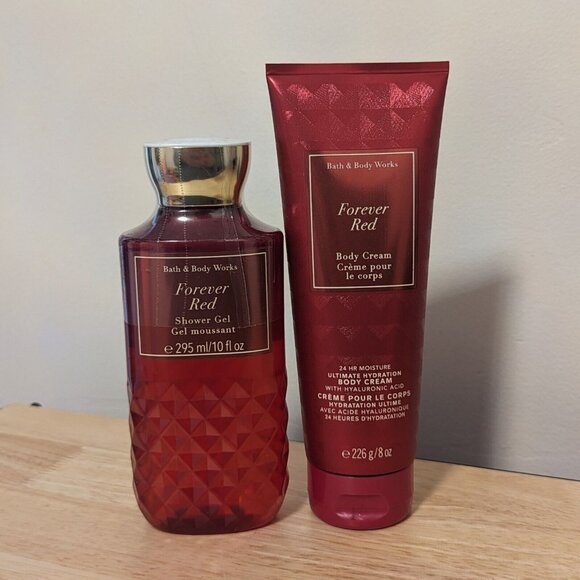 Bath & Body Works Forever Red Body Cream 8oz, Shower Gel 10oz - Picture 1 of 3